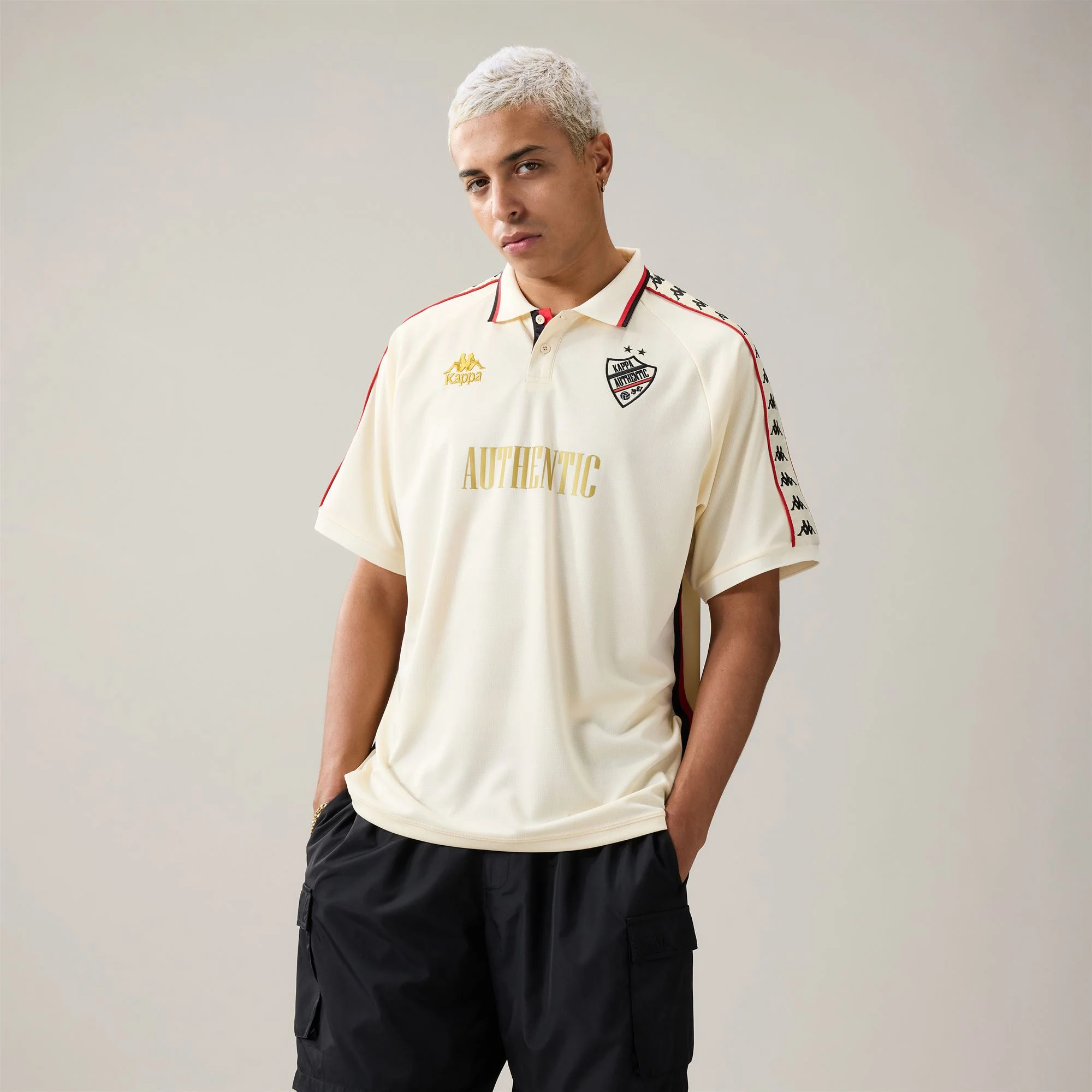 222 BANDA  STAFEN - Active Jerseys - Polo Shirt - Man - Beige Butter-Red Md Coral-Black - Image 5