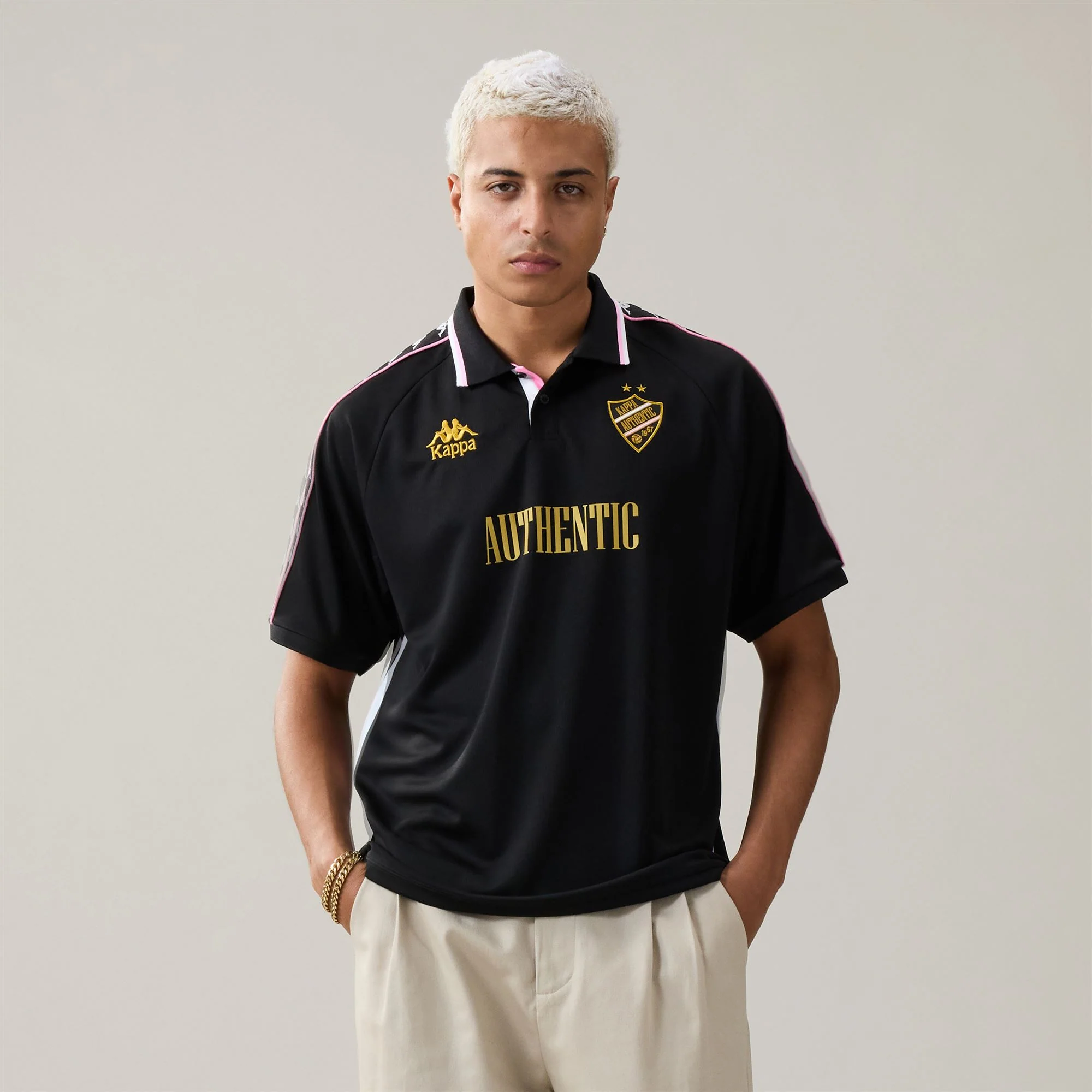 222 BANDA  STAFEN - Active Jerseys - Polo Shirt - Man - Black-Pink Prism-White-Yellow Gold Rich - Image 5