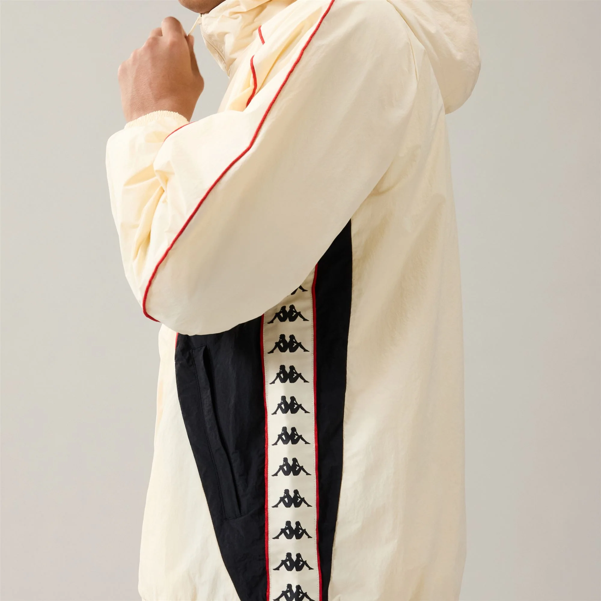 222 BANDA  SILAS - Fleece - Jacket - Man - Beige Butter-Red Md Coral-Black - Image 4