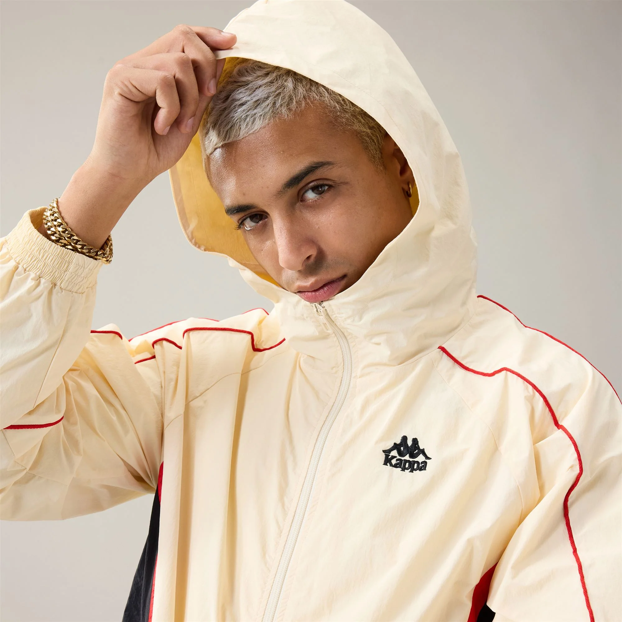 222 BANDA  SILAS - Fleece - Jacket - Man - Beige Butter-Red Md Coral-Black - Image 5