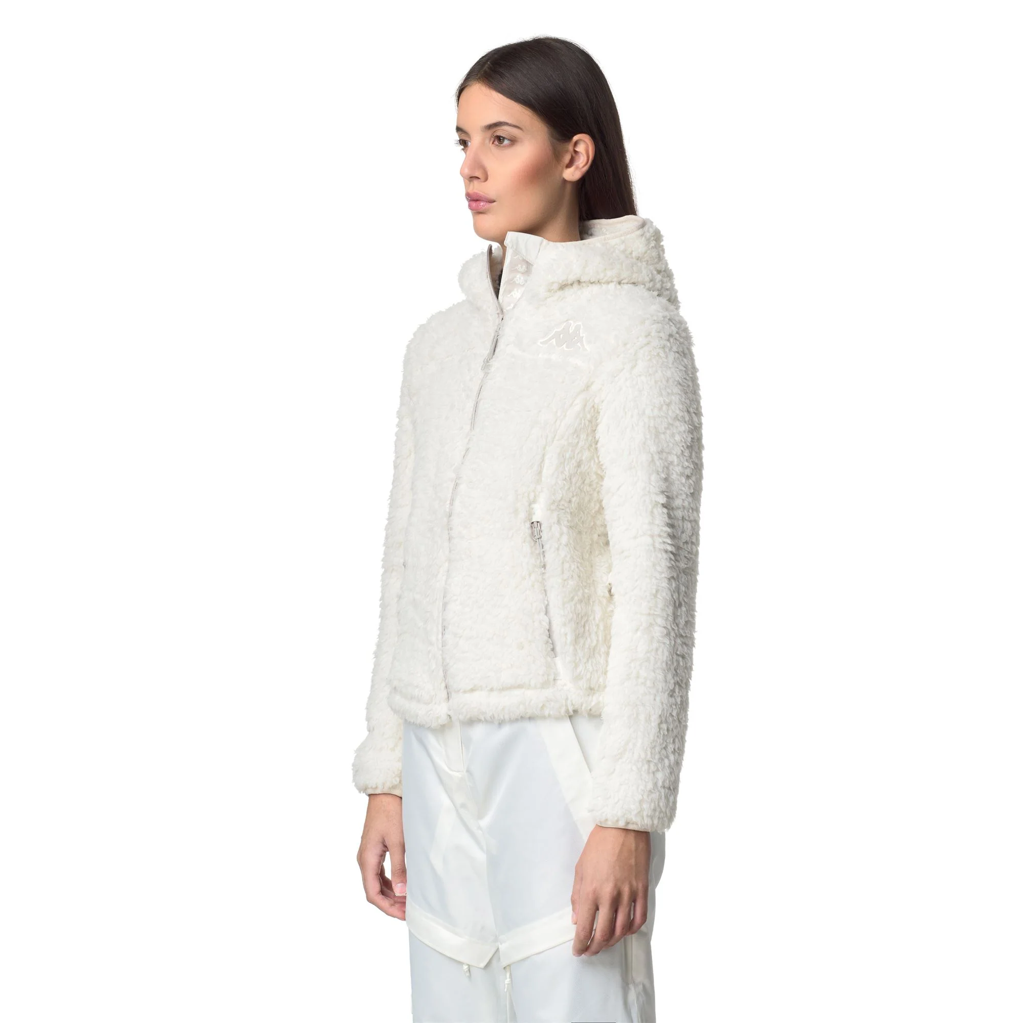 645C - Fleece - Jacket - Woman - White Coconut-Beige Stone - Image 5