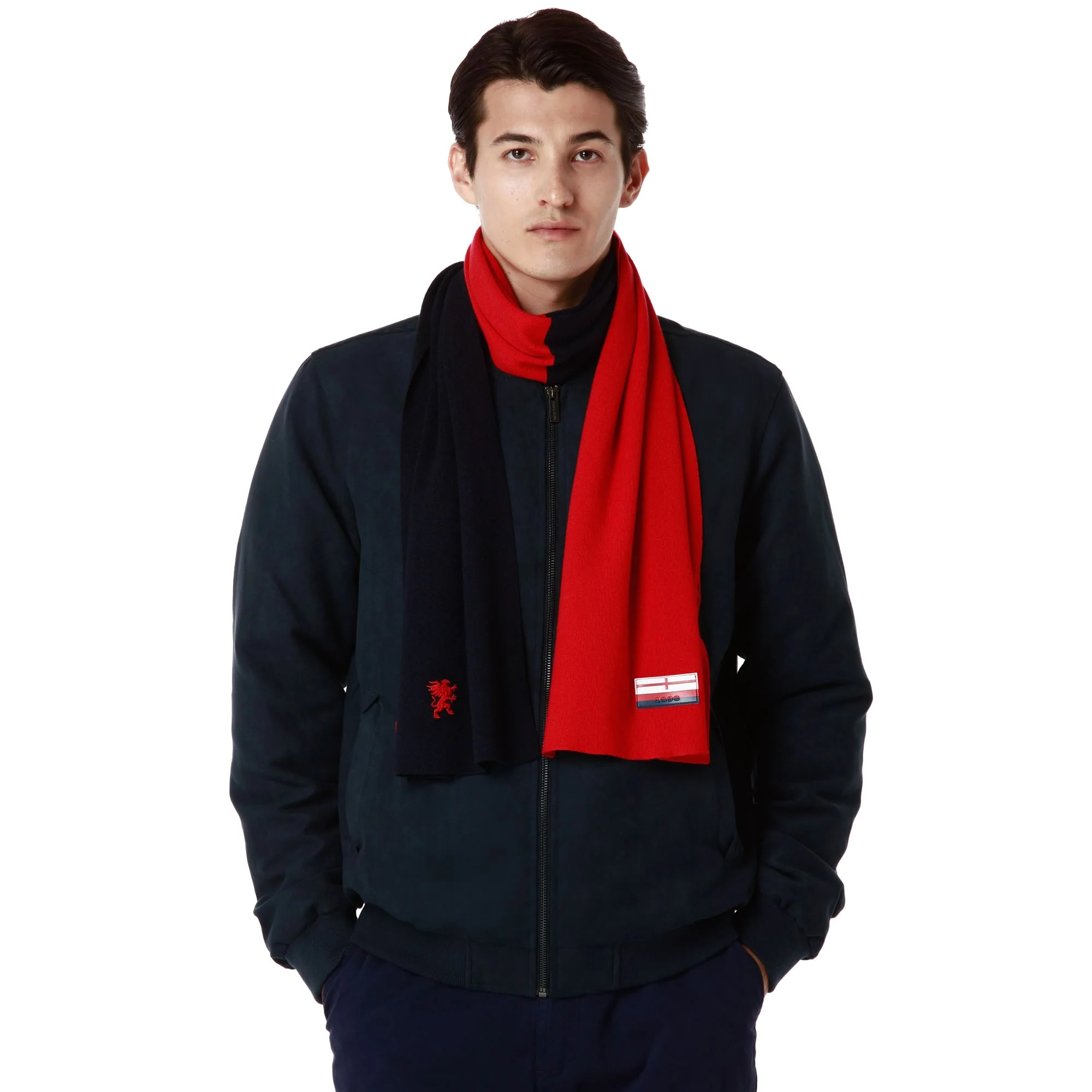 JAMIL GENOA - Scarves - SCARF - Unisex - BLUE MARINE-RED BLAZE - Image 2